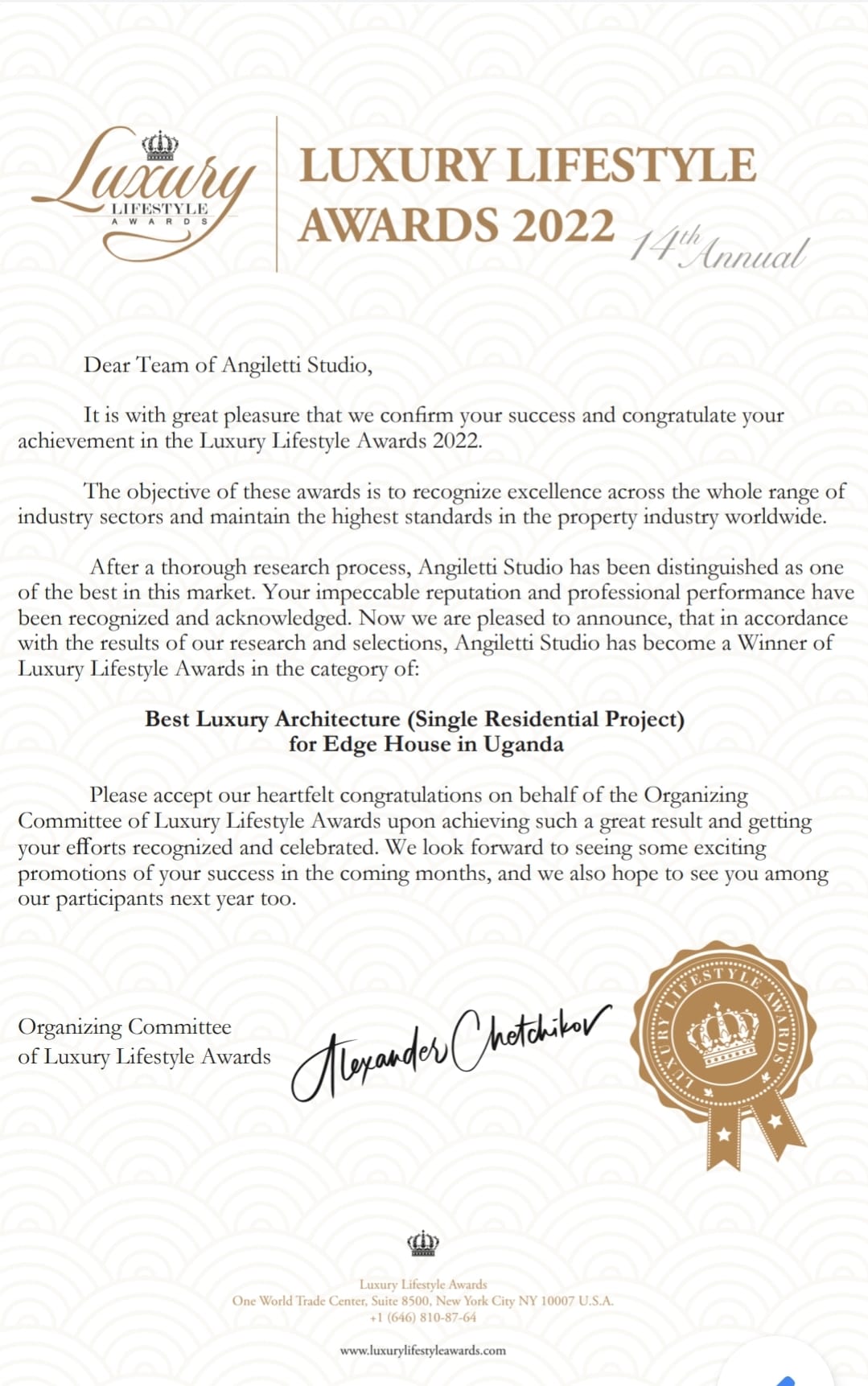 2022 TOP 100 Architects & Interior Designers of the World
